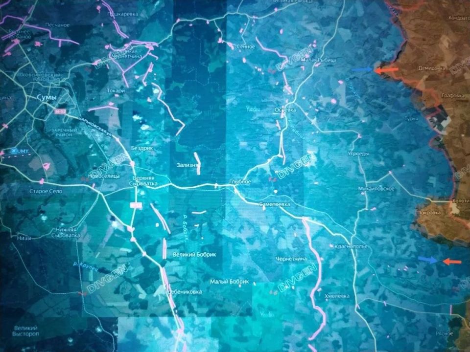 Юрий Котенок: Сумское направление. Накануне пасхального перемирия войска ГрВ "Север" продолжали расширять зону безопасности у границ РФ и продвинулись в направлении Сум с севера и с востока