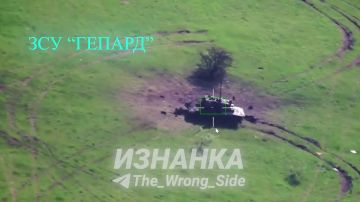 Уничтожение зенитной самоходной установки "Гепард" ВСУ с применением БпЛА "Герань" в районе н.п. Хмельница Черниговской области