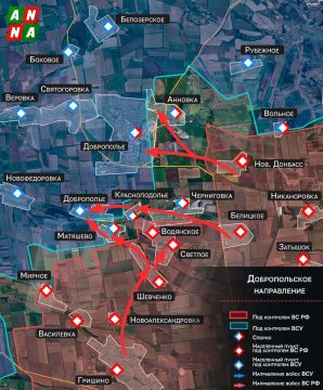 Российские войска развивают наступление в южном узле обороны ВСУ около Доброполья, следует из последних данных Минобороны РФ
